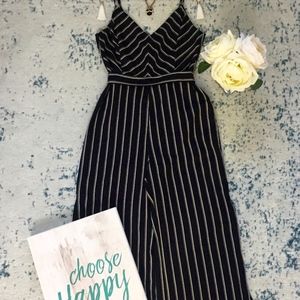 SO HOT! Navy Stripe Jumpsuit
